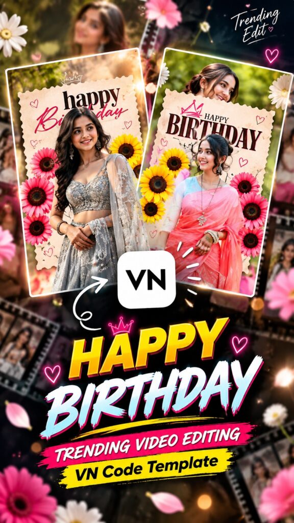Happy Birthday Reels Edit with VN Code 2026 poster